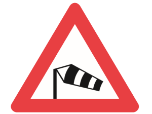 A95 advarselstavle Sidevind