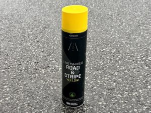 linjemarkering stribespray gul